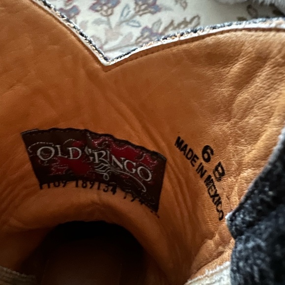 Handmade, Vintage Old Gringo Boots. Round toe size 6M. Black w cream Free People - Picture 5 of 13